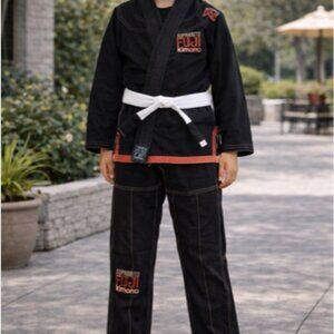 Fuji Suparaito BJJ Gi Youth Girls WC2 Black Jiu Jitsu Kimono Female Cut Set
